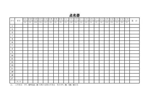 点名册