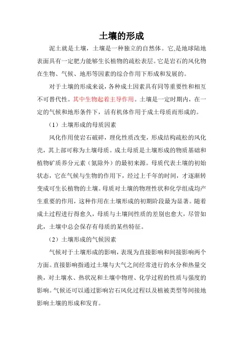 土壤的形成