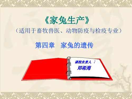 4养兔 第四章  家兔的遗传
