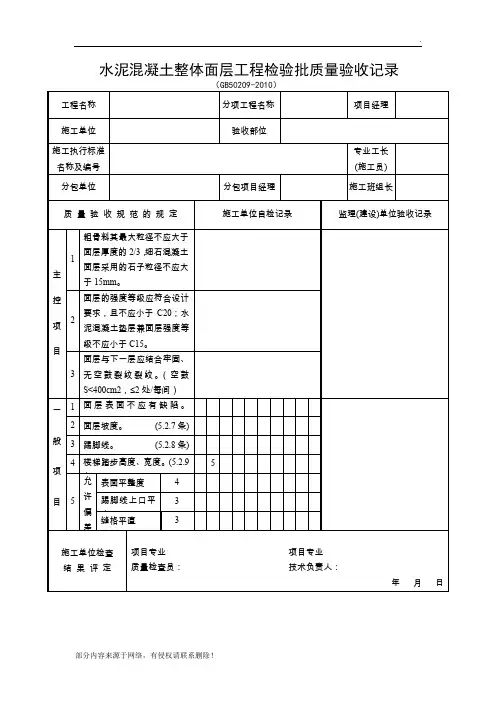 装饰装修检验批质量验收记录表格汇总 2