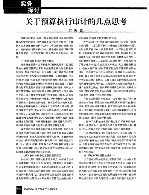 关于预算执行审计的几点思考