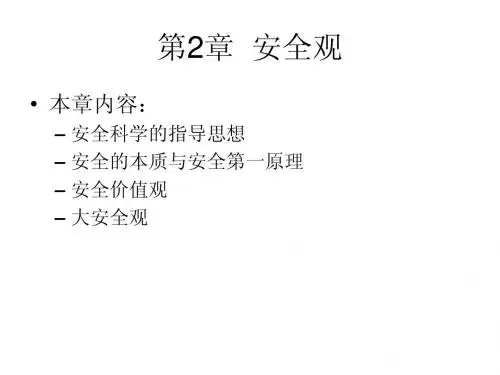 安全学原理 第2章  安全观