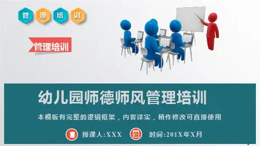 幼儿园师德师风管理培训课件PPT模板
