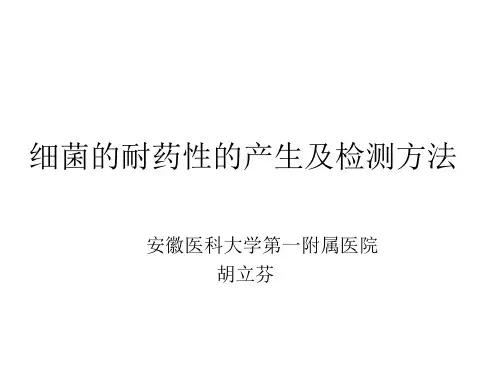 细菌的耐药性的产生及检测方法解析