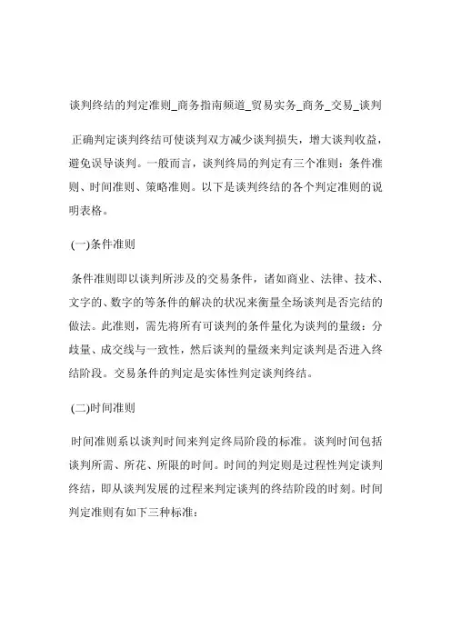 谈判终结的判定准则商务指南频道_商务_交易_谈判.doc
