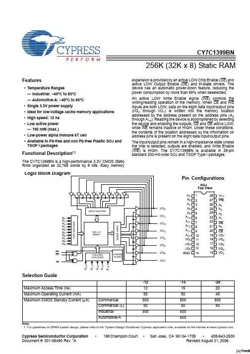CY7C1399BN-15VXA中文资料
