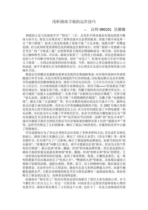 浅析湖南卫视的运作技巧