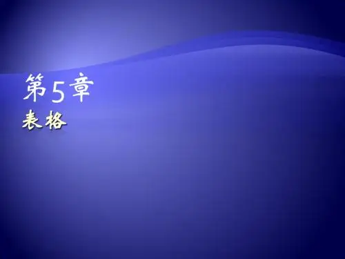 第5章 表格