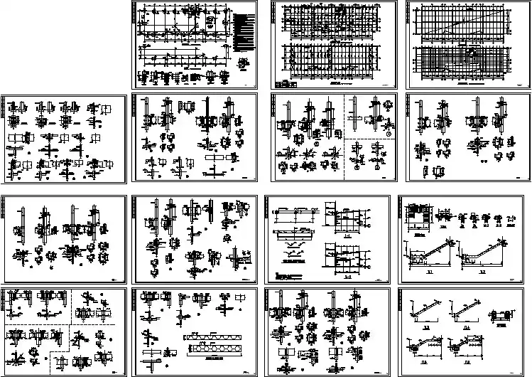 二层全钢结构展示厅结构施工设计方案图纸