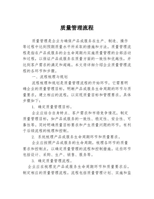 质量管理流程