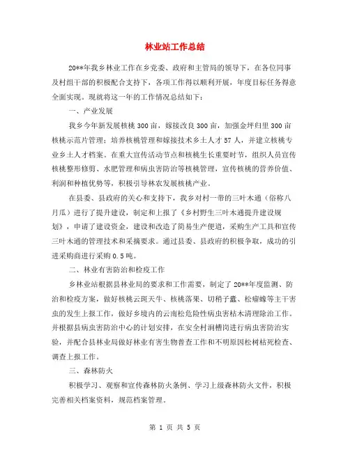 林业站工作总结
