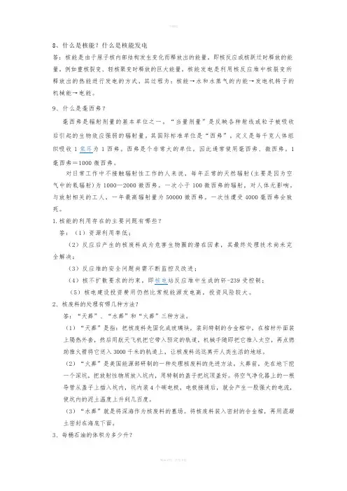 核能的利用存在的主要问题