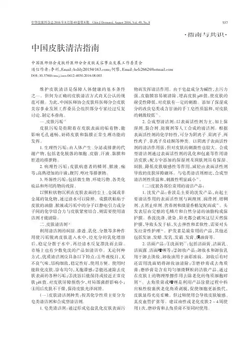 中国皮肤清洁指南要点