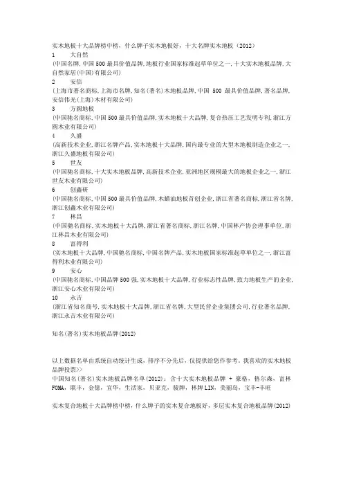 地板品牌