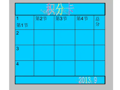 积分卡样本