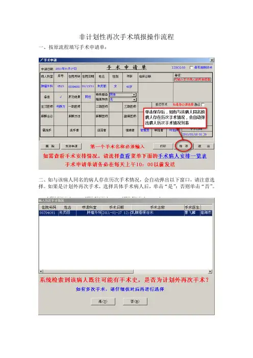 非计划再次手术流程