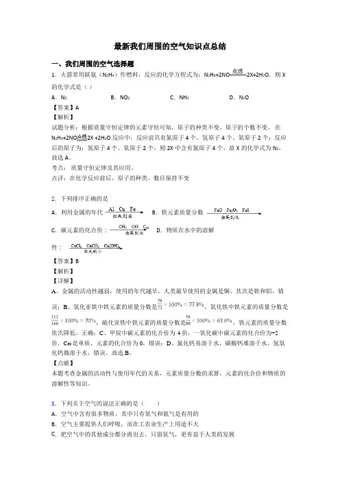 最新我们周围的空气知识点总结