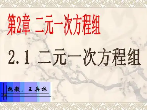 数学七年级下湘教版2.1 二元一次方程组