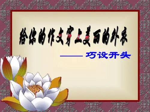 语文:中考复习—作文之巧设开头