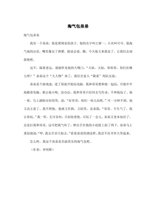 淘气包弟弟_小学三年级作文400字