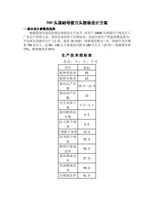 万头猪场设计及预算方案 2