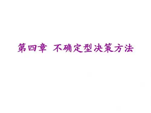 第4章 不确定型决策方法