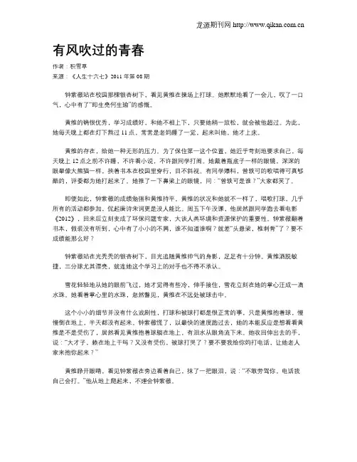 有风吹过的青春