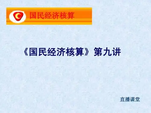 《国民经济核算》第九讲