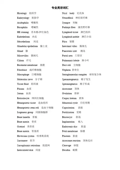 专业英语词汇