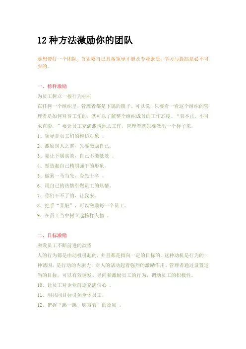 团队激励方案
