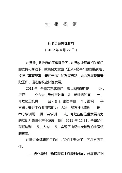 青贮工作经验汇报
