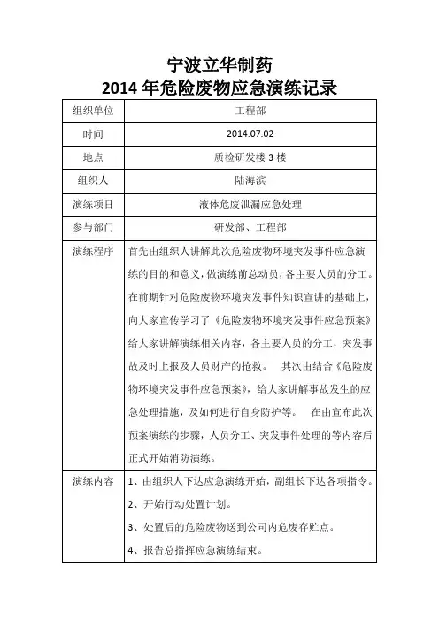 危废演练