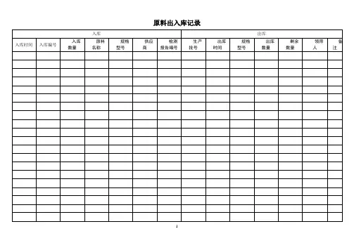 原料出入库等记录表
