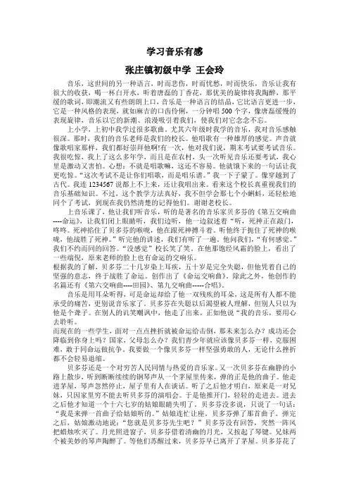 学习音乐有感