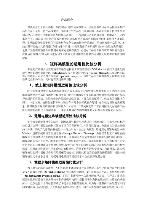 产品组合与产品策略分析