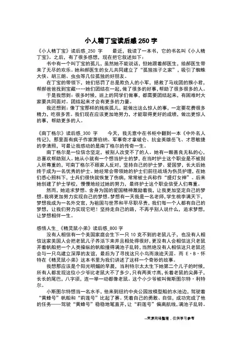小人精丁宝读后感250字_读后感