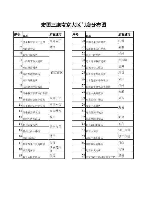南京区域店面分布情况 (1)