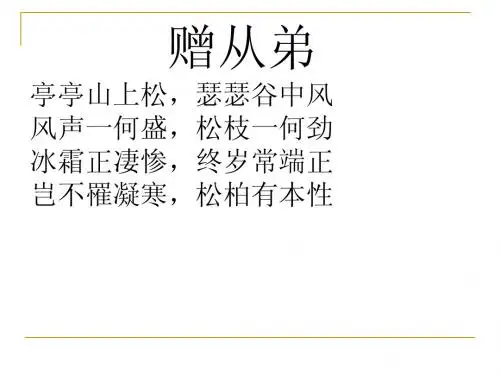 赠从弟