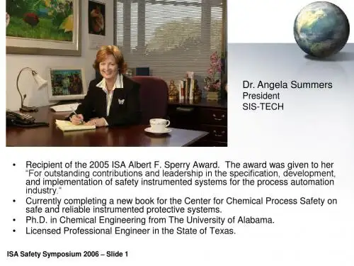 Recipient of the 2005 ISA Albert F Sperry Award The award