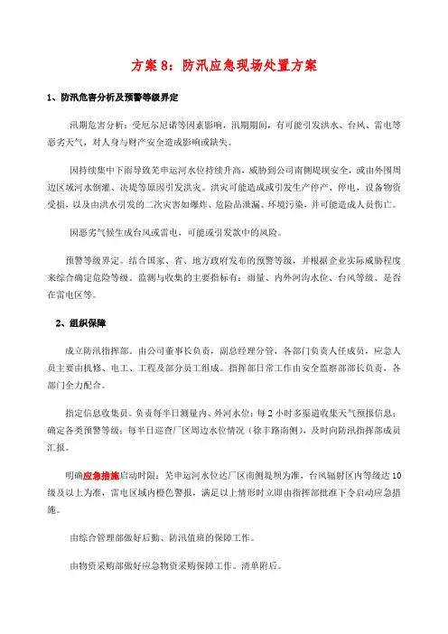 防汛应急现场处置方案