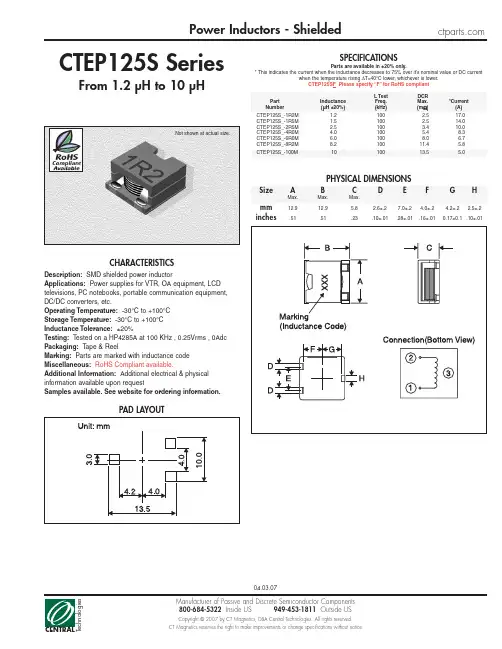 CTEP125S-4R0M中文资料