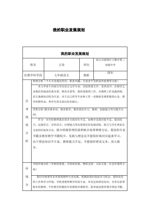 我的职业发展规划