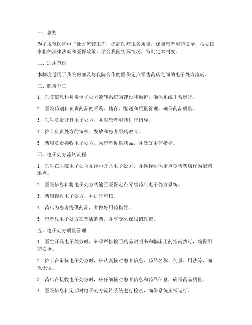 医院电子处方流转管理制度