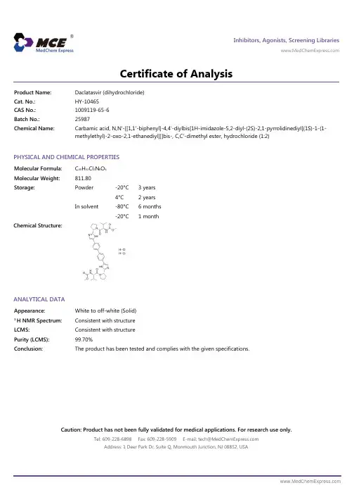 Daclatasvir_dihydrochloride_COA_25987_MedChemExpress
