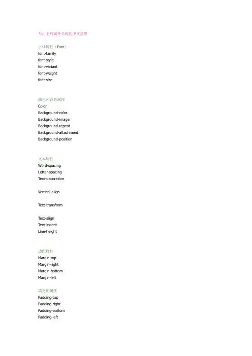 CSS属性作业
