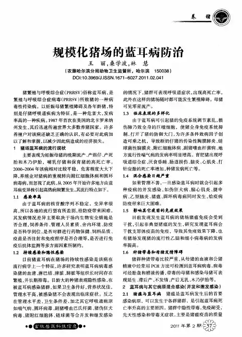 规模化猪场的蓝耳病防治
