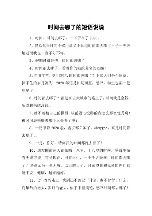 时间去哪了的短语说说