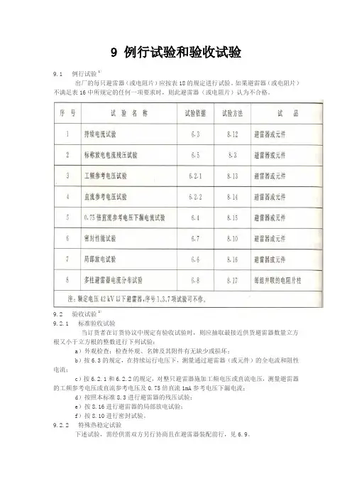 避雷器例行验收试验