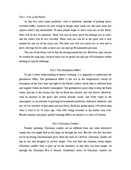 Test 1-5(dictation)原文