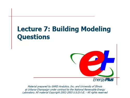 Lecture 7 Energyplus Building Modeling Questions